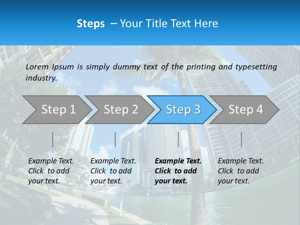 A Palm Tree Is In The Foreground Of A City PowerPoint Template