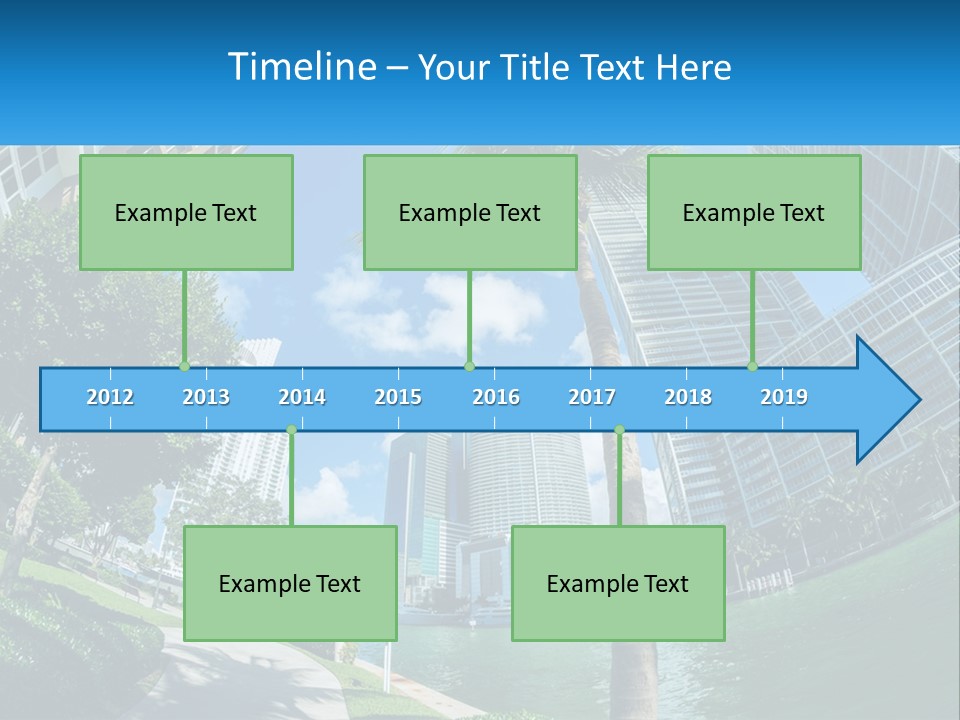 A Palm Tree Is In The Foreground Of A City PowerPoint Template
