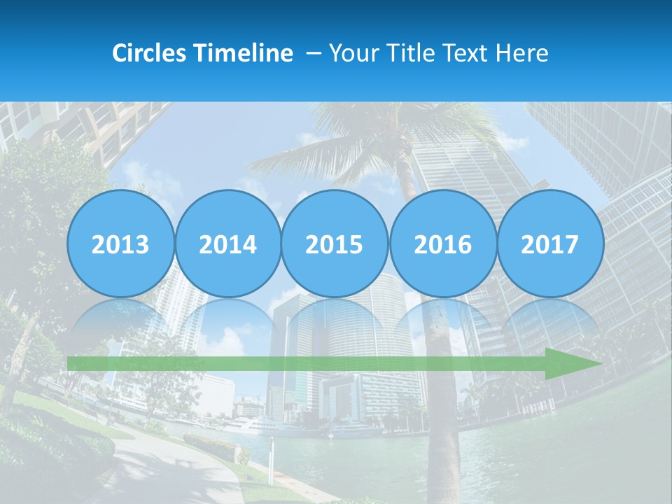 A Palm Tree Is In The Foreground Of A City PowerPoint Template