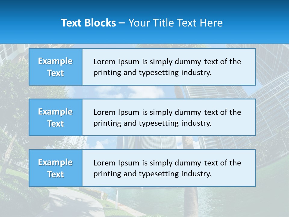 A Palm Tree Is In The Foreground Of A City PowerPoint Template