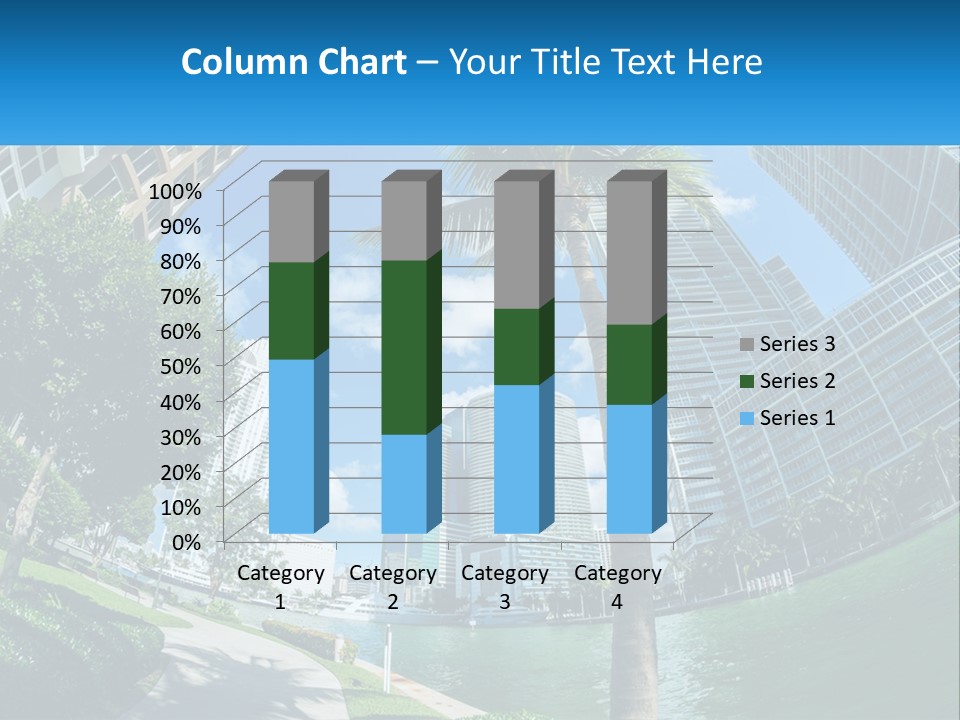A Palm Tree Is In The Foreground Of A City PowerPoint Template