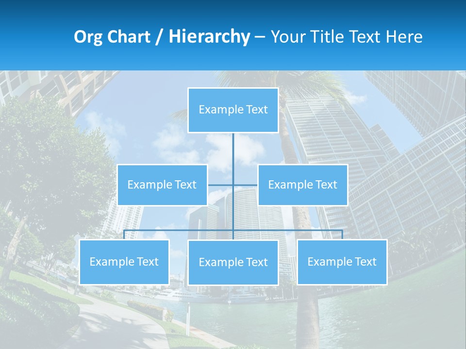 A Palm Tree Is In The Foreground Of A City PowerPoint Template