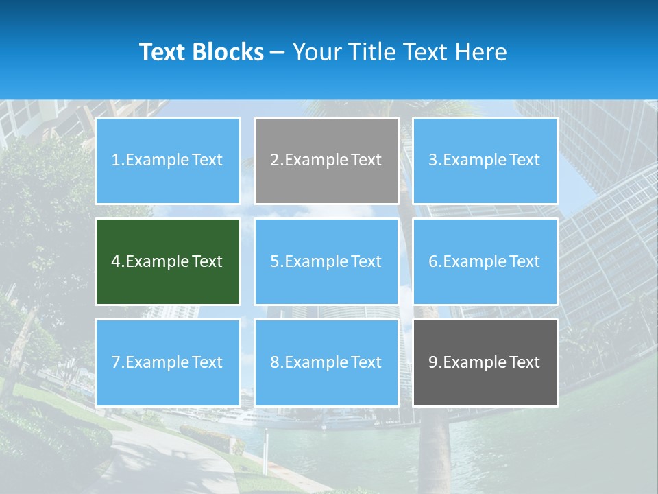 A Palm Tree Is In The Foreground Of A City PowerPoint Template