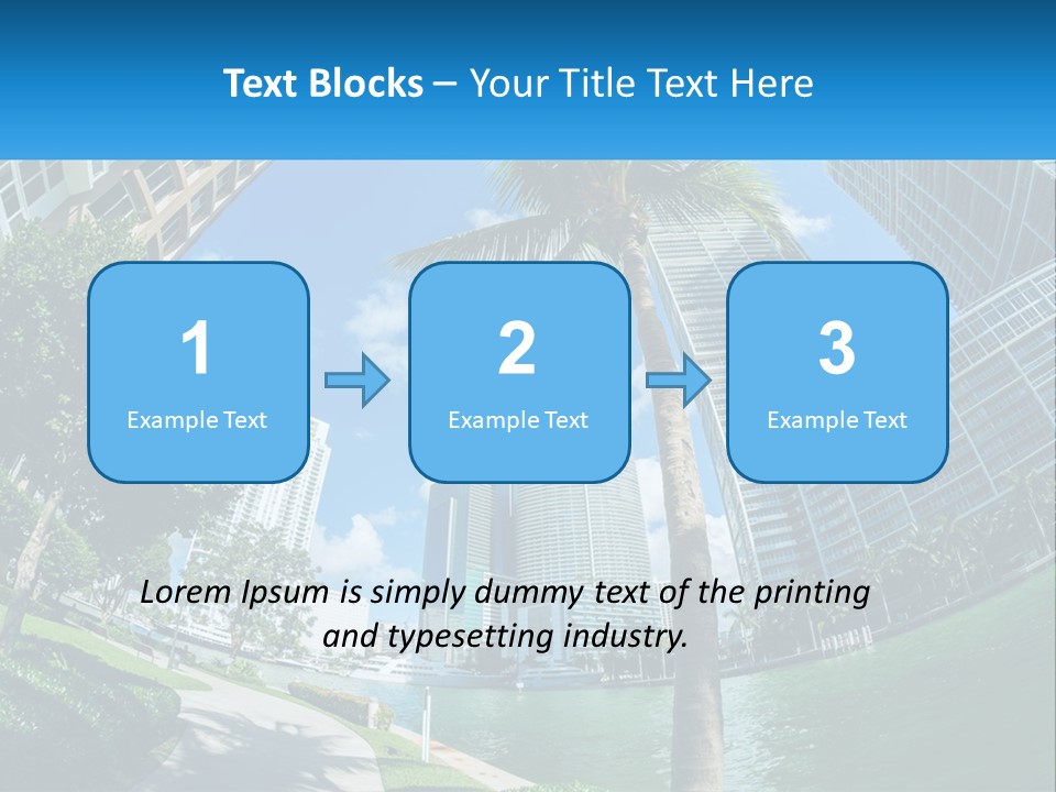 A Palm Tree Is In The Foreground Of A City PowerPoint Template