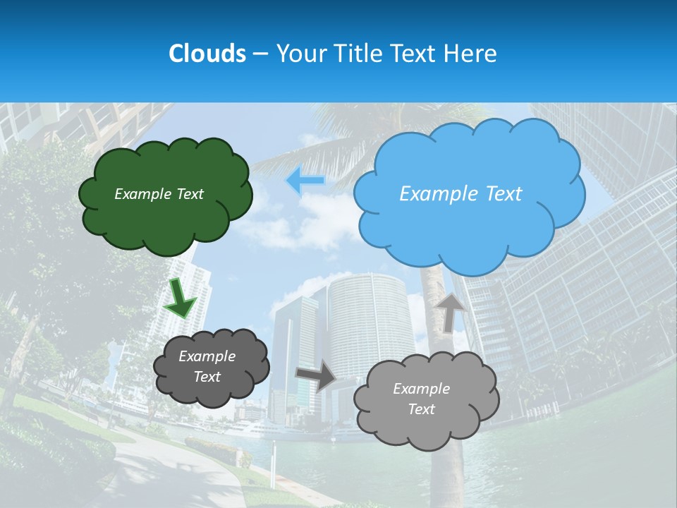 A Palm Tree Is In The Foreground Of A City PowerPoint Template