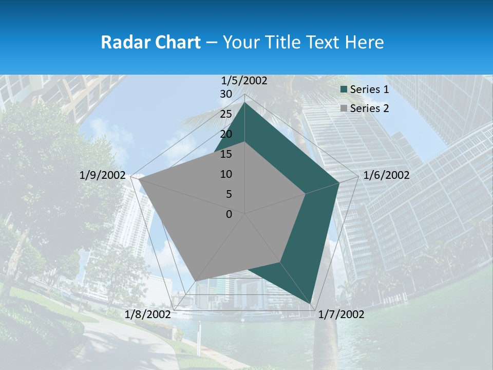 A Palm Tree Is In The Foreground Of A City PowerPoint Template