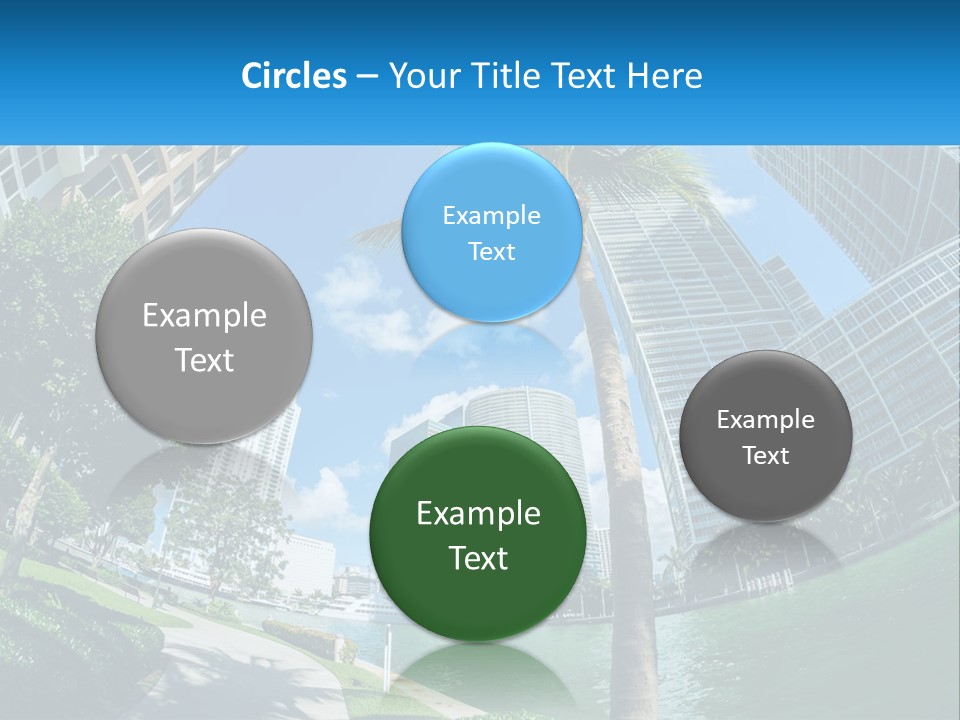 A Palm Tree Is In The Foreground Of A City PowerPoint Template