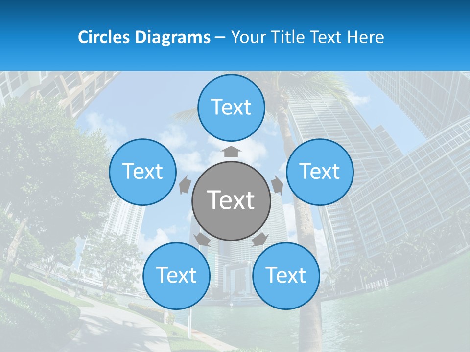 A Palm Tree Is In The Foreground Of A City PowerPoint Template