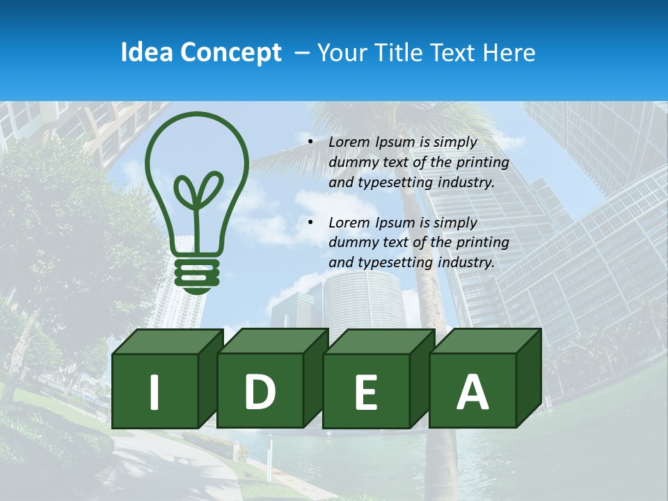 A Palm Tree Is In The Foreground Of A City PowerPoint Template