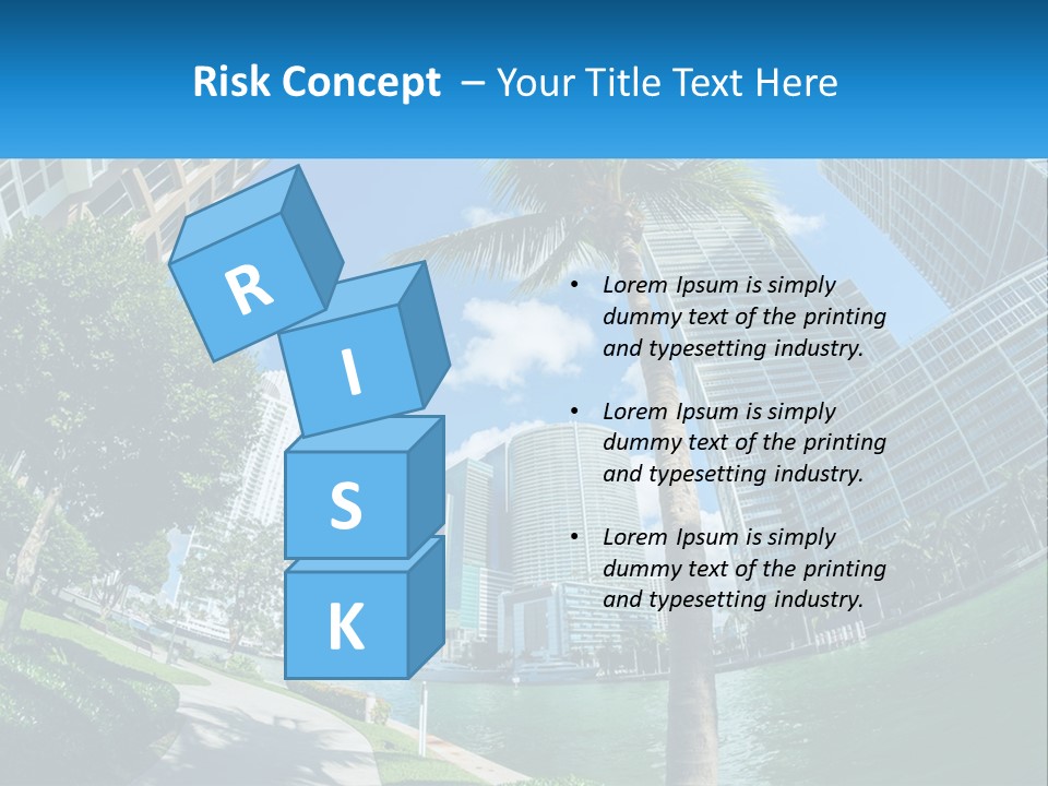 A Palm Tree Is In The Foreground Of A City PowerPoint Template