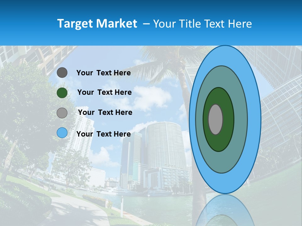 A Palm Tree Is In The Foreground Of A City PowerPoint Template