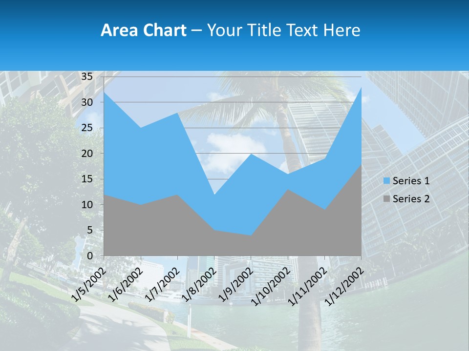 A Palm Tree Is In The Foreground Of A City PowerPoint Template