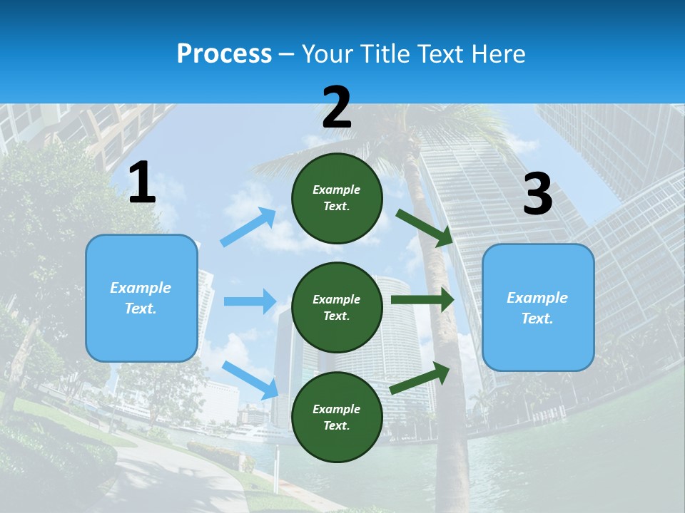 A Palm Tree Is In The Foreground Of A City PowerPoint Template