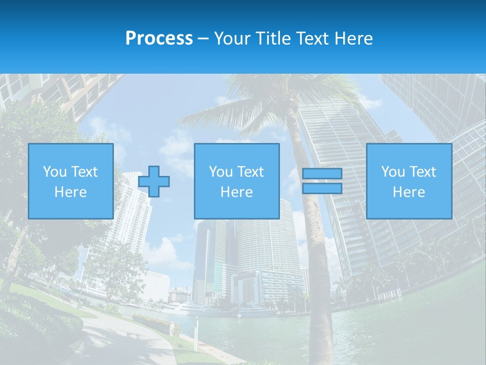 A Palm Tree Is In The Foreground Of A City PowerPoint Template