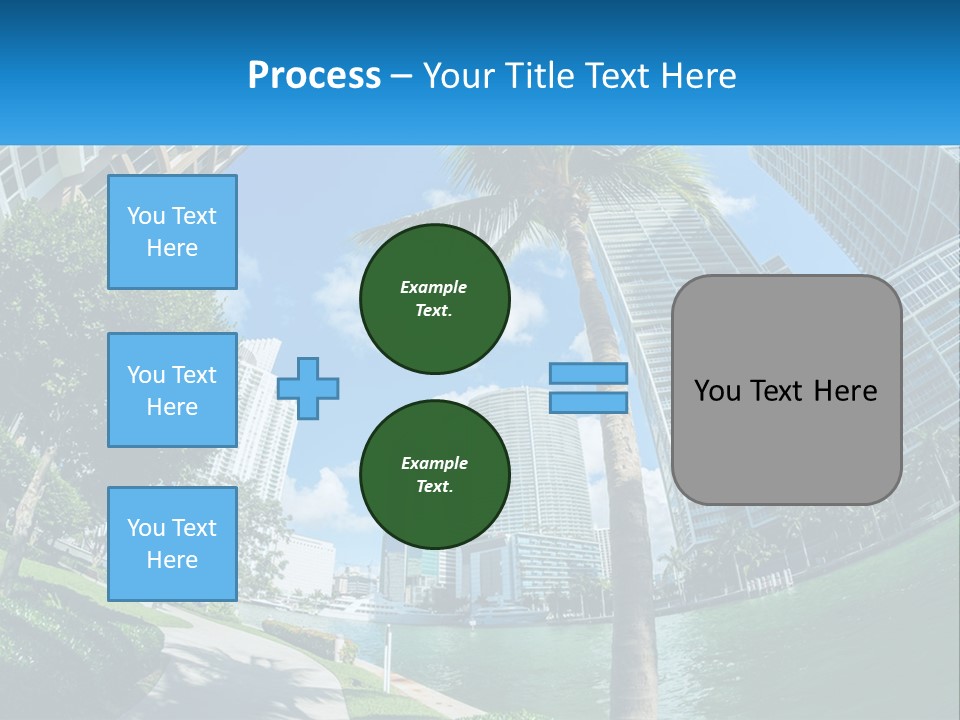 A Palm Tree Is In The Foreground Of A City PowerPoint Template