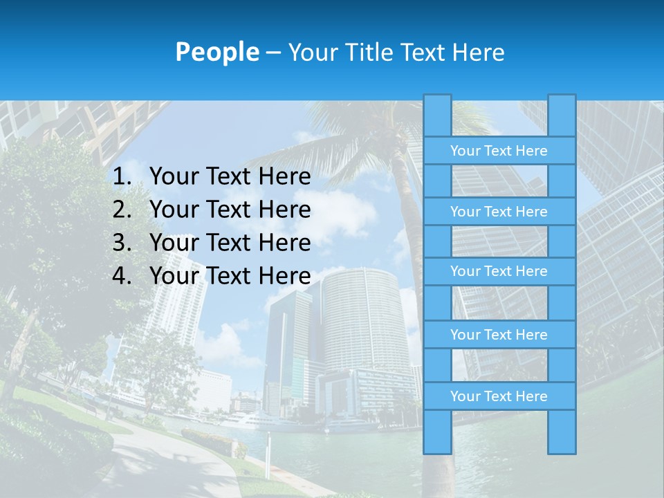 A Palm Tree Is In The Foreground Of A City PowerPoint Template