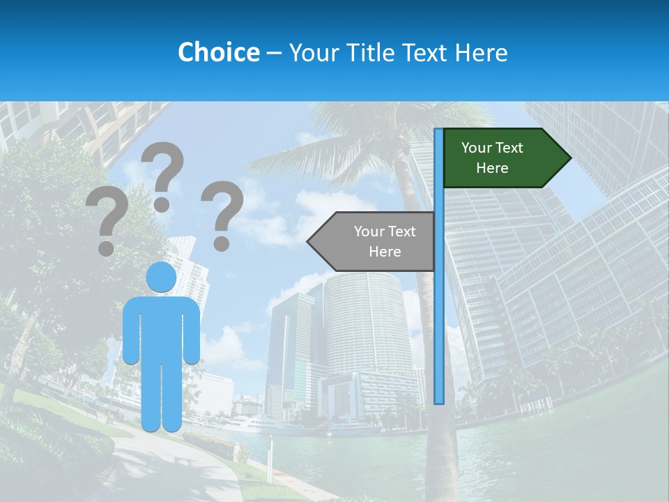 A Palm Tree Is In The Foreground Of A City PowerPoint Template