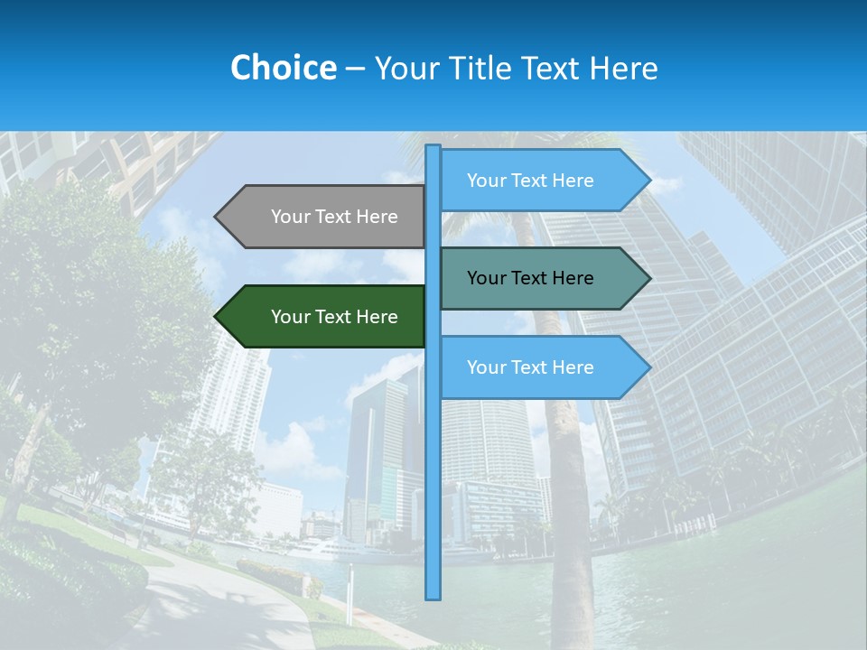 A Palm Tree Is In The Foreground Of A City PowerPoint Template