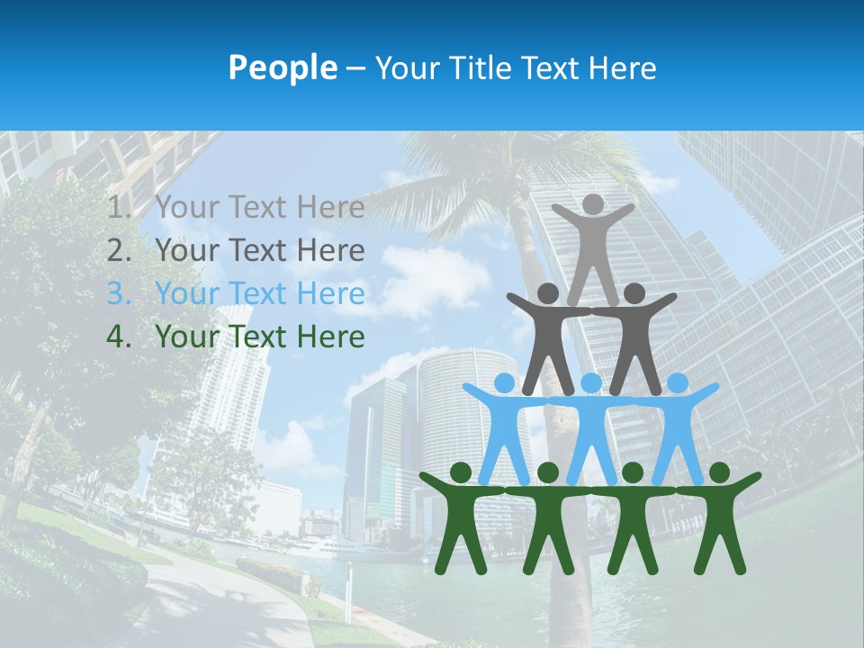 A Palm Tree Is In The Foreground Of A City PowerPoint Template