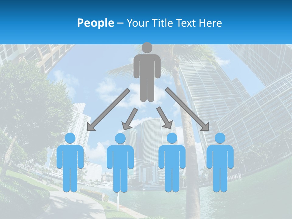 A Palm Tree Is In The Foreground Of A City PowerPoint Template