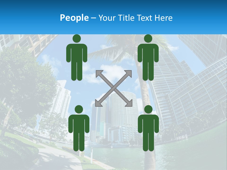 A Palm Tree Is In The Foreground Of A City PowerPoint Template