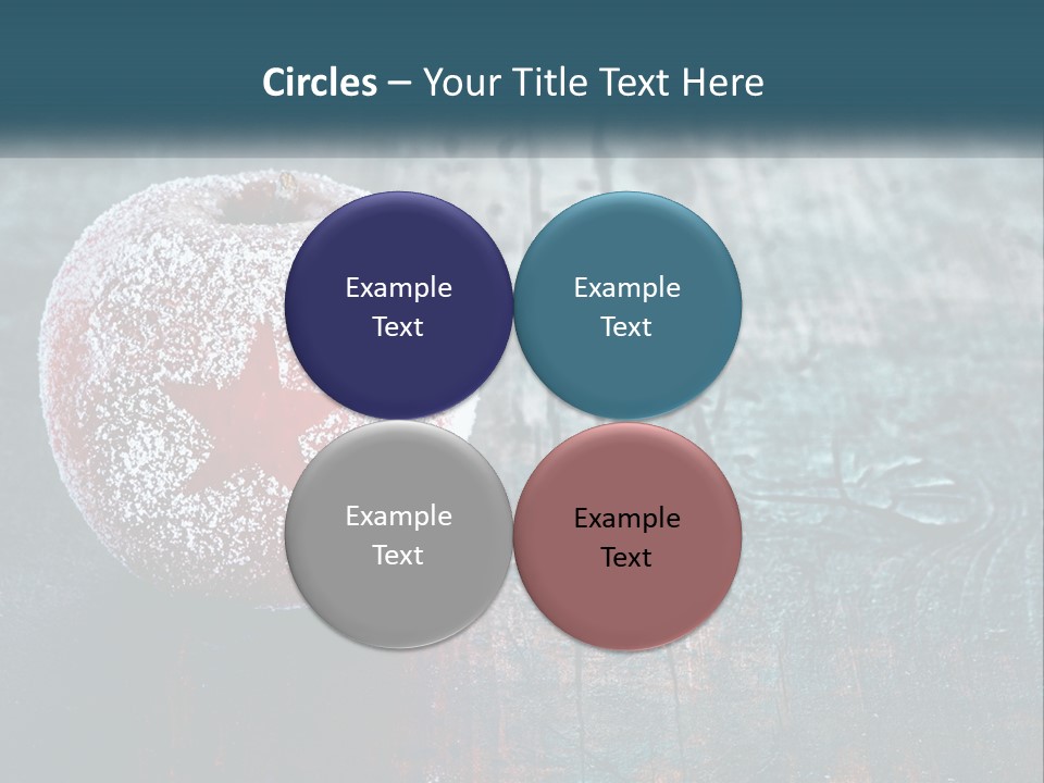 A Red Apple With A Star On It Sitting On A Wooden Table PowerPoint Template