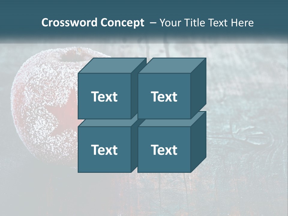 A Red Apple With A Star On It Sitting On A Wooden Table PowerPoint Template