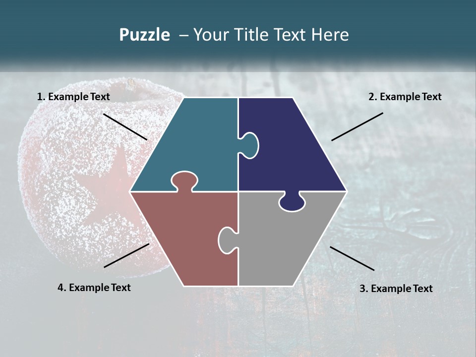 A Red Apple With A Star On It Sitting On A Wooden Table PowerPoint Template