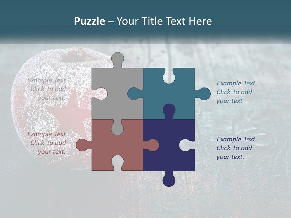 A Red Apple With A Star On It Sitting On A Wooden Table PowerPoint Template