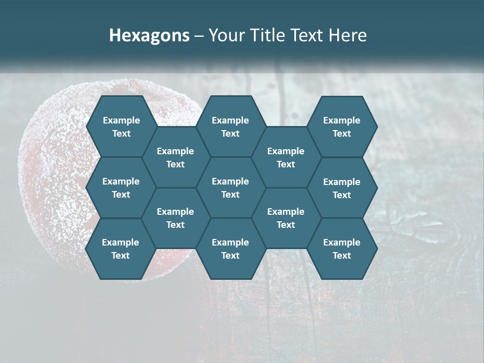 A Red Apple With A Star On It Sitting On A Wooden Table PowerPoint Template