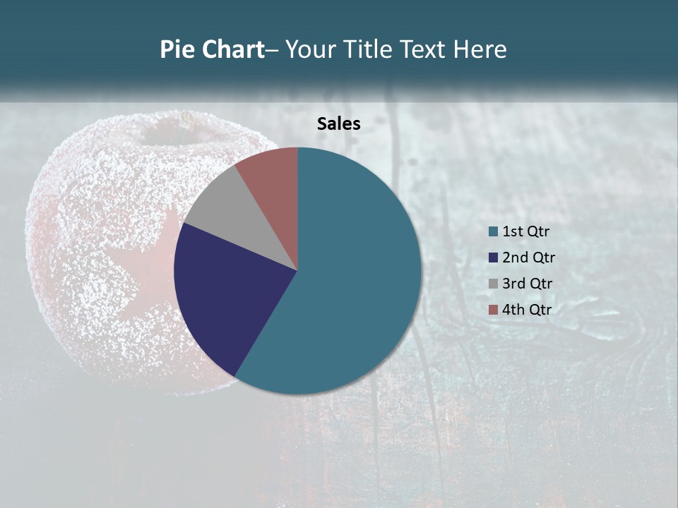 A Red Apple With A Star On It Sitting On A Wooden Table PowerPoint Template