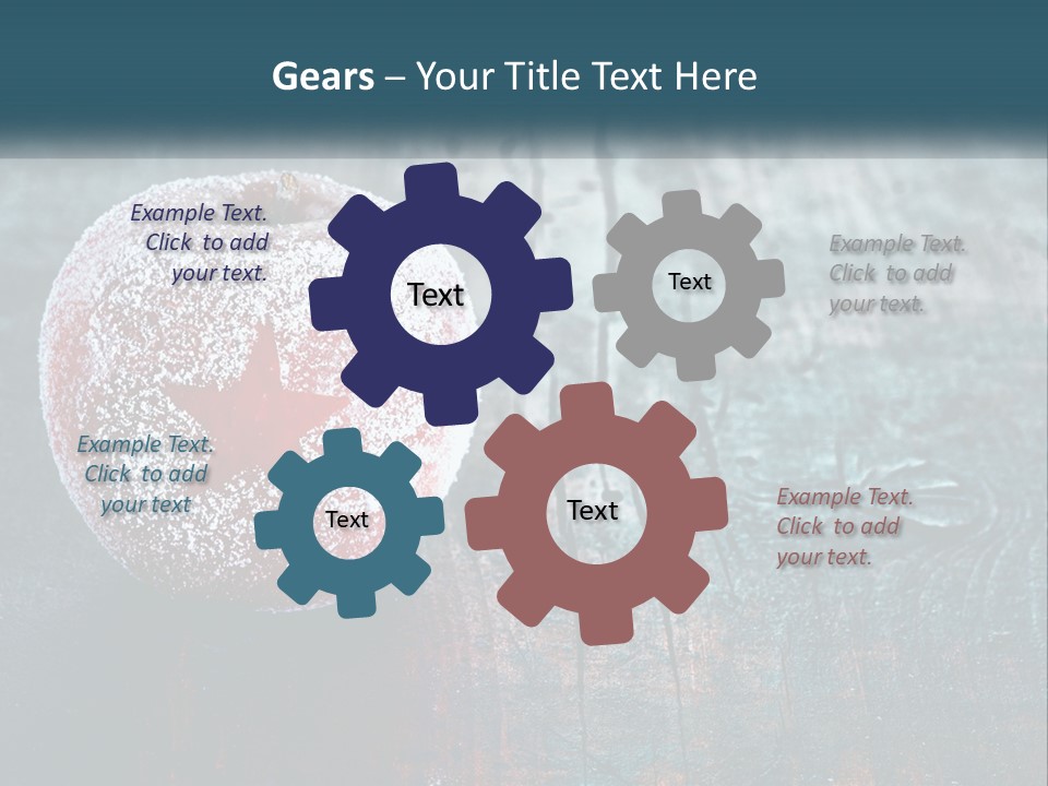 A Red Apple With A Star On It Sitting On A Wooden Table PowerPoint Template