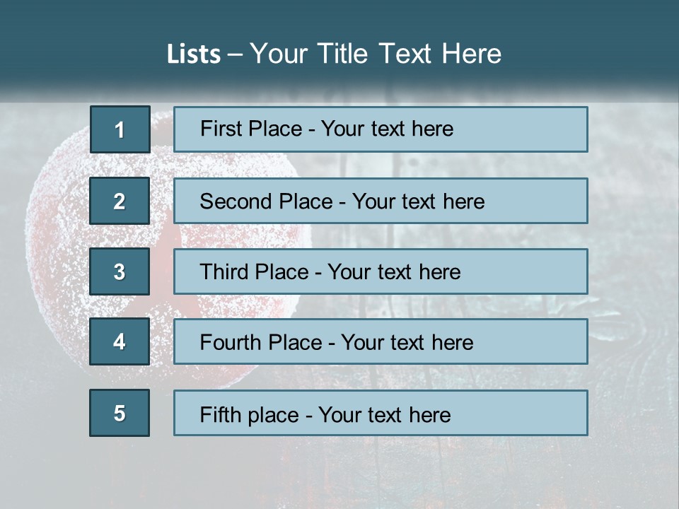 A Red Apple With A Star On It Sitting On A Wooden Table PowerPoint Template