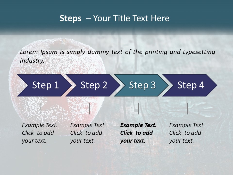 A Red Apple With A Star On It Sitting On A Wooden Table PowerPoint Template