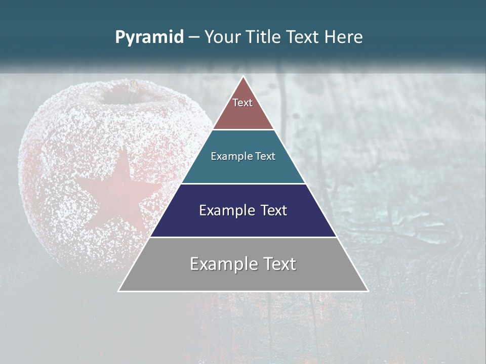 A Red Apple With A Star On It Sitting On A Wooden Table PowerPoint Template