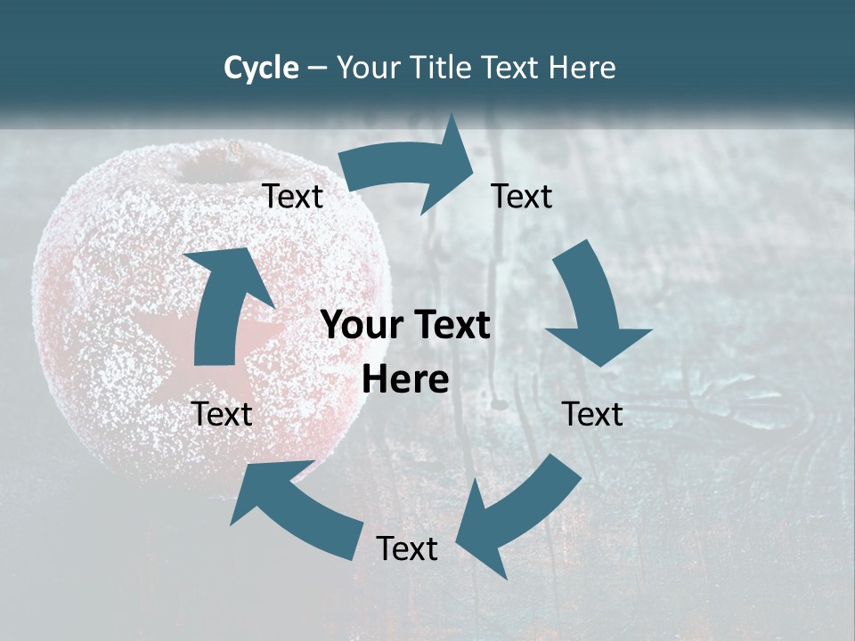 A Red Apple With A Star On It Sitting On A Wooden Table PowerPoint Template