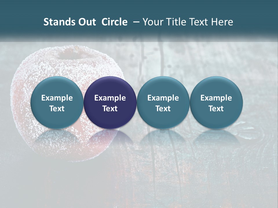 A Red Apple With A Star On It Sitting On A Wooden Table PowerPoint Template