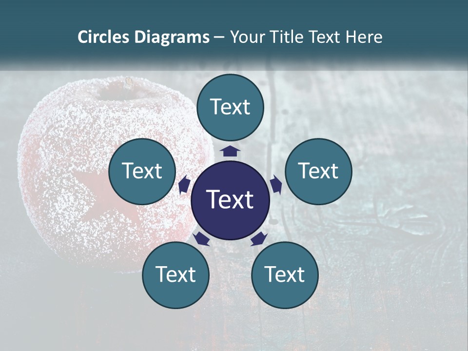 A Red Apple With A Star On It Sitting On A Wooden Table PowerPoint Template