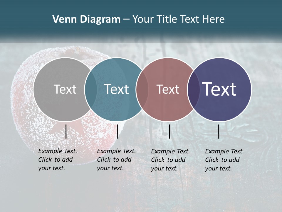 A Red Apple With A Star On It Sitting On A Wooden Table PowerPoint Template