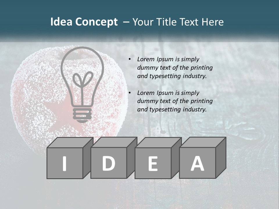 A Red Apple With A Star On It Sitting On A Wooden Table PowerPoint Template