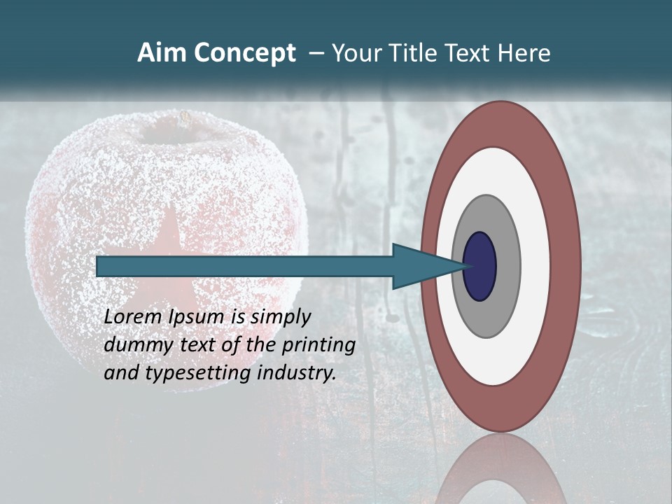 A Red Apple With A Star On It Sitting On A Wooden Table PowerPoint Template