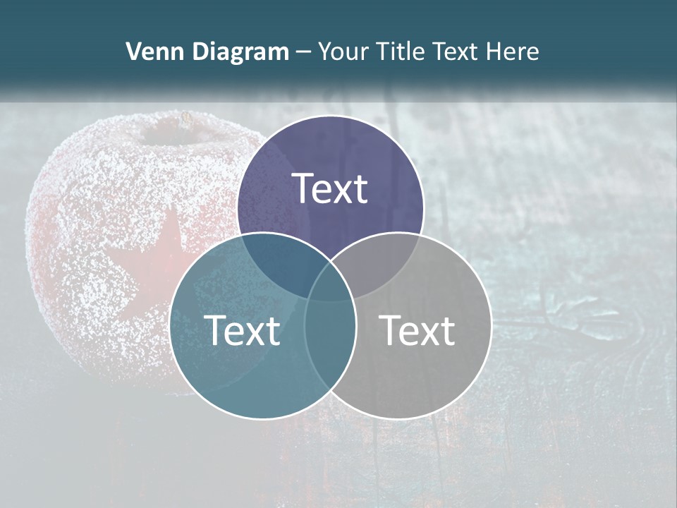 A Red Apple With A Star On It Sitting On A Wooden Table PowerPoint Template