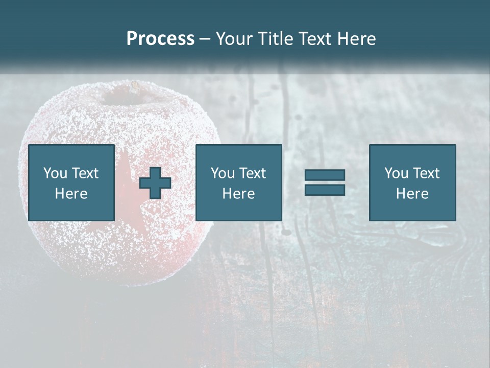 A Red Apple With A Star On It Sitting On A Wooden Table PowerPoint Template