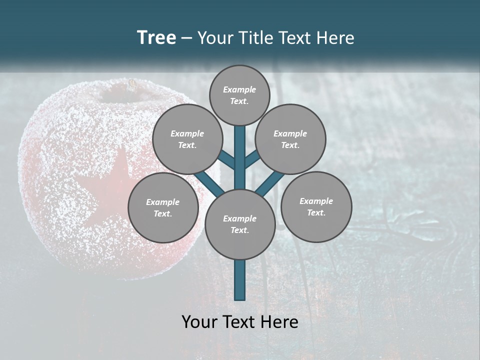 A Red Apple With A Star On It Sitting On A Wooden Table PowerPoint Template