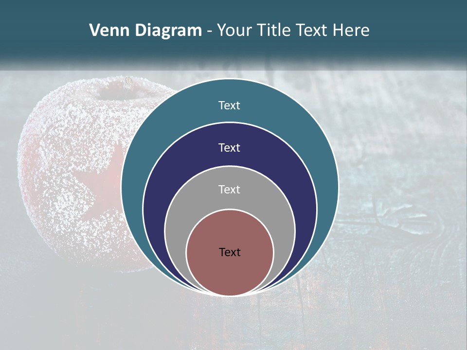 A Red Apple With A Star On It Sitting On A Wooden Table PowerPoint Template