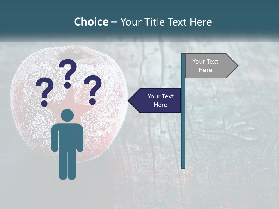 A Red Apple With A Star On It Sitting On A Wooden Table PowerPoint Template