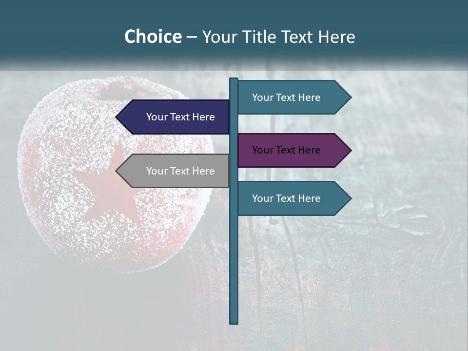 A Red Apple With A Star On It Sitting On A Wooden Table PowerPoint Template