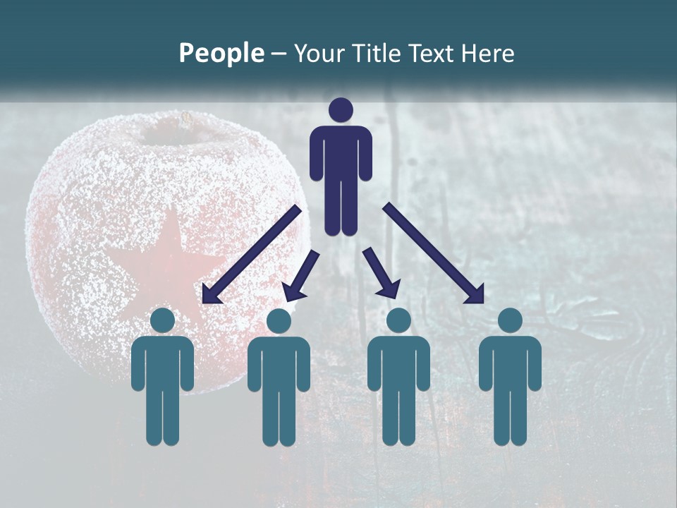 A Red Apple With A Star On It Sitting On A Wooden Table PowerPoint Template