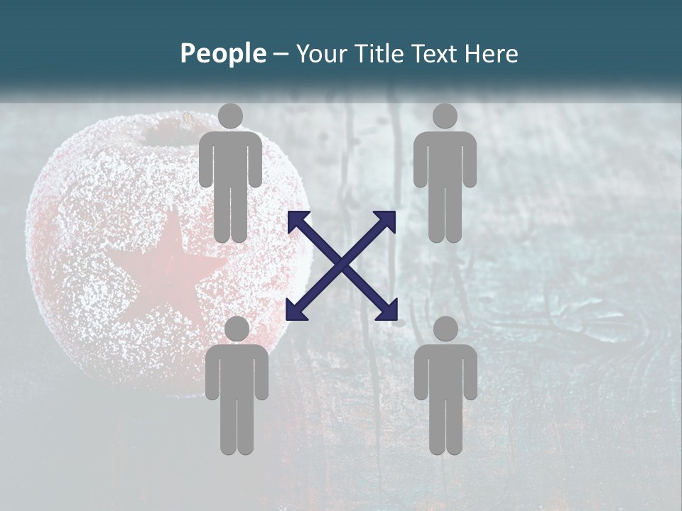 A Red Apple With A Star On It Sitting On A Wooden Table PowerPoint Template