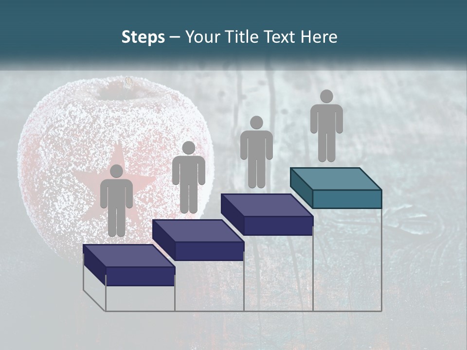 A Red Apple With A Star On It Sitting On A Wooden Table PowerPoint Template